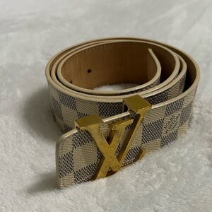 Men’s Authentic Louis Vuitton White Damier Belt